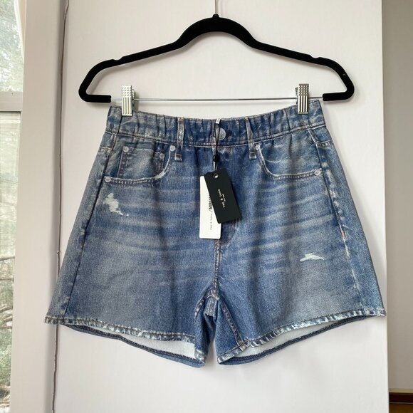 NWT Rag & Bone Miramar Cotton Walking Jean Shorts Blue Small - Picture 5 of 13